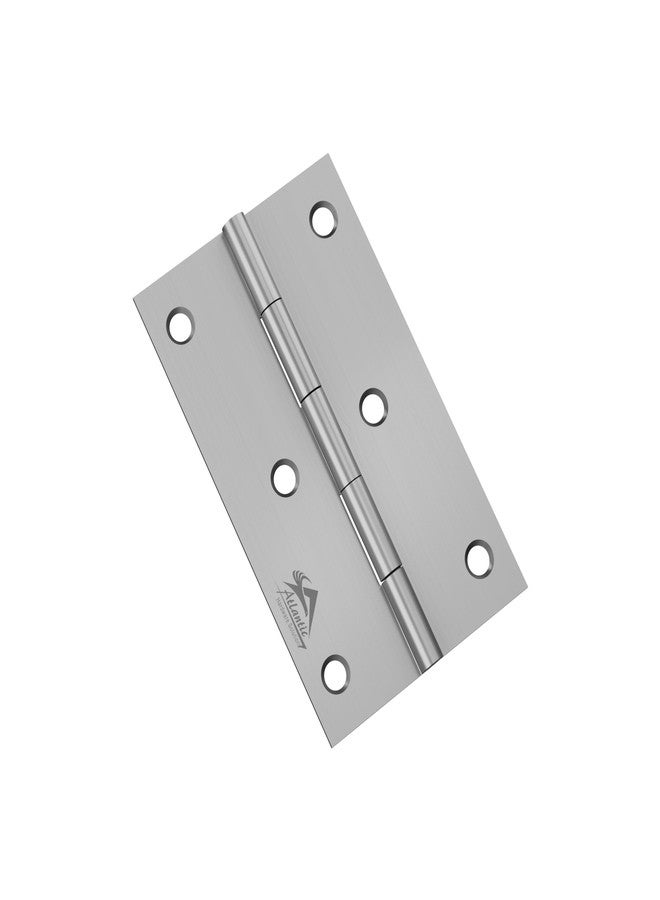 أتلانتيك مفصلات نوافذ أتلانتيك، 3 بوصة × 12 مقياس/سُمك 2.40 مم، مصنوعة من الفولاذ المقاوم للصدأ، بلمسة نهائية غير لامعة، عبوة من 12 قطعة - Image 2